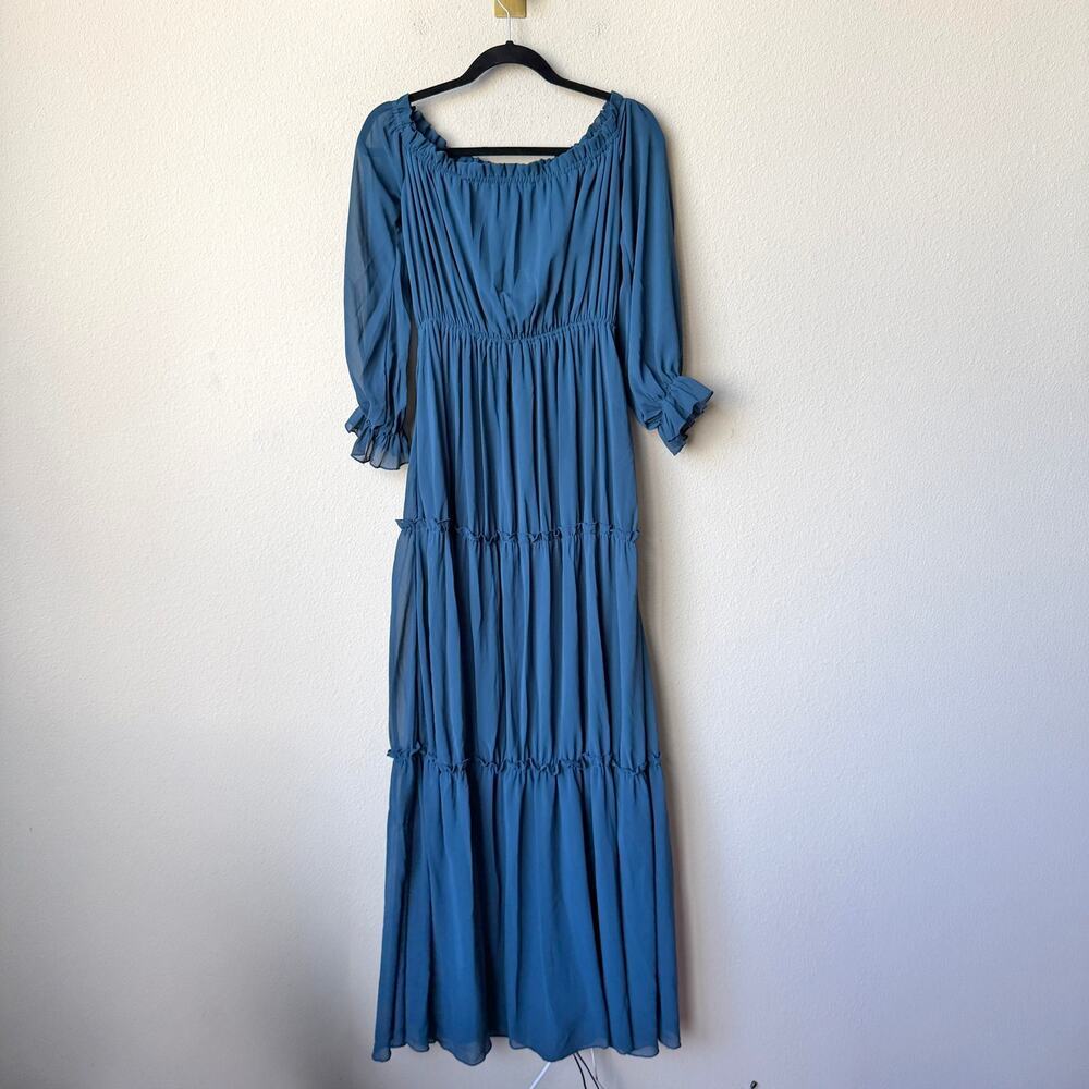 Baltic Born Teal Isabel Off Shoulder Maxi Dress Size M - Picture 3 of 5